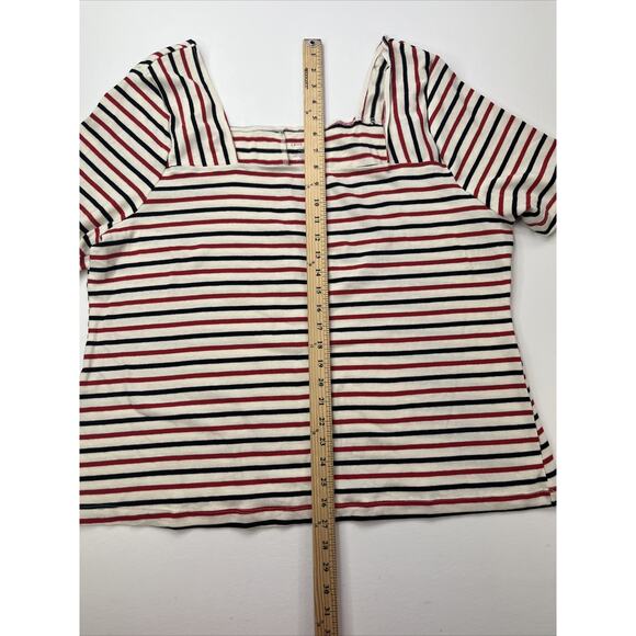 Lane Bryant Women's Plus Size 22/24‎ Square Neck Short Sleeve Striped Shirt NWT - Picture 9 of 12
